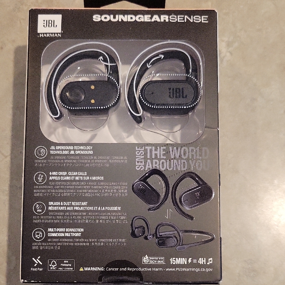 JBL Soundgear Sense Earbuds in Black